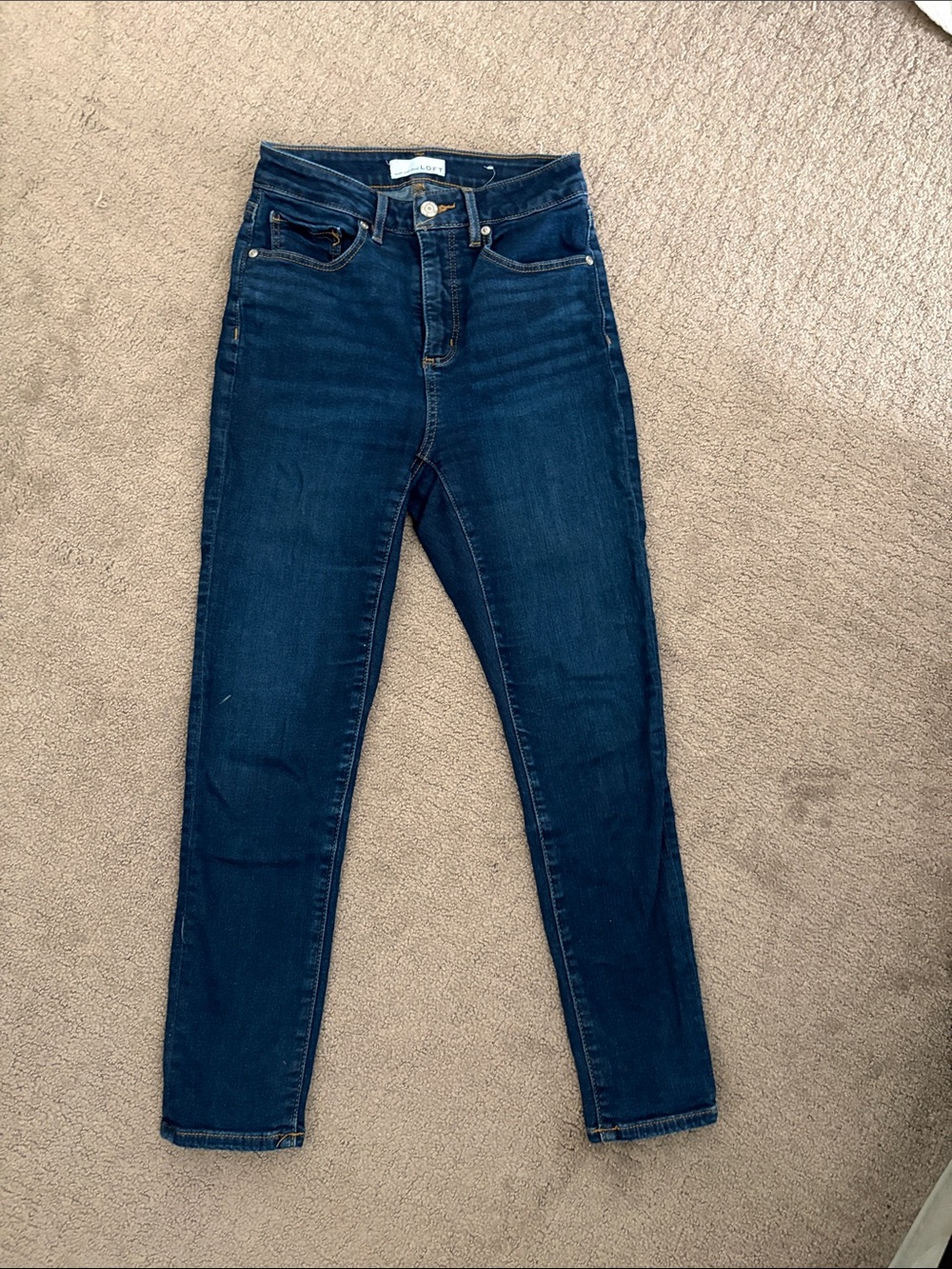 LOFT Dark Wash High-Rise Skinny Jeans